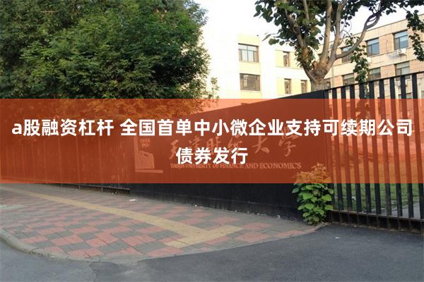 a股融资杠杆 全国首单中小微企业支持可续期公司债券发行