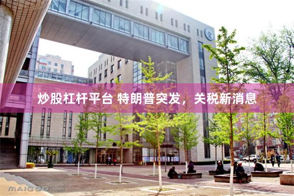 炒股杠杆平台 特朗普突发，关税新消息