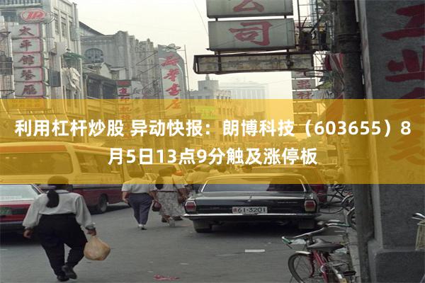 利用杠杆炒股 异动快报：朗博科技（603655）8月5日13点9分触及涨停板