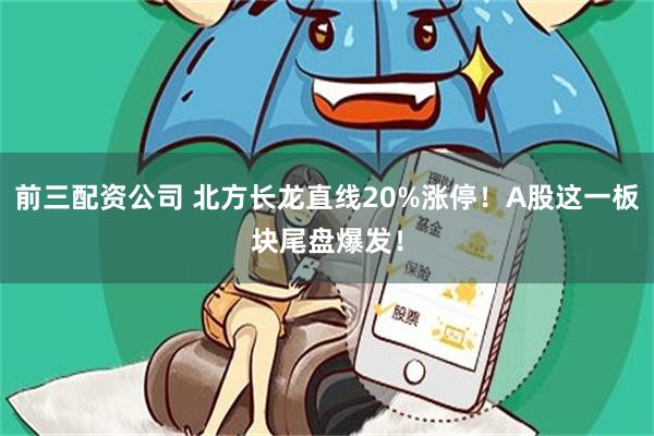 前三配资公司 北方长龙直线20%涨停!A股这一板块尾盘爆发!