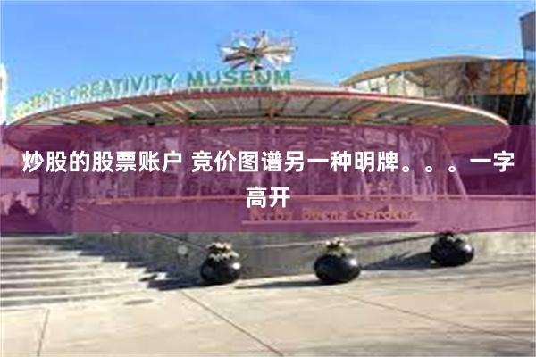 炒股的股票账户 竞价图谱另一种明牌。。。一字高开